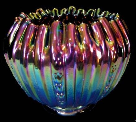 Fenton Carnival Glass Rose Bowl
