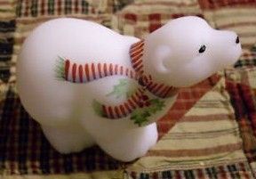 Fenton Polar Bear with Holly and Red Scarf