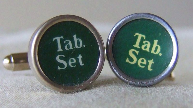 Green Typewriter Function Key Cufflinks