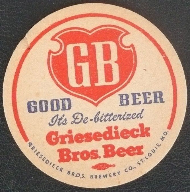 Griesedieck Bros Beer Coaster GB St Louis Missouri