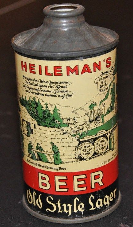 Heileman's Beer Old Style Lager Cone Top Flat Bottom