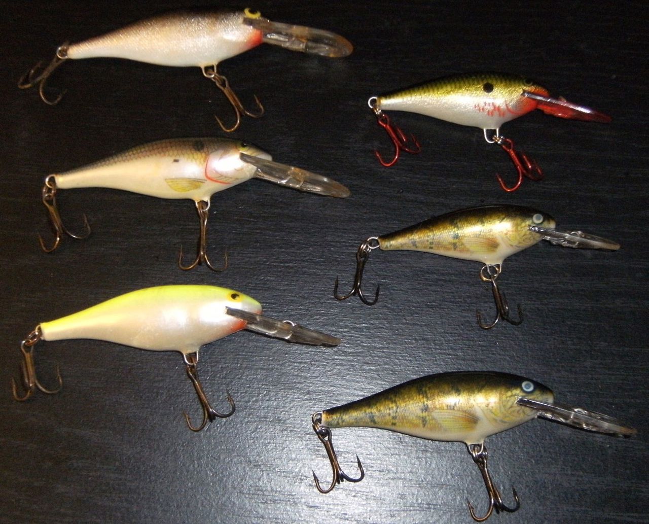 Lot of 6 Rapala Deep Runner Rishing Lures Tuff Colors