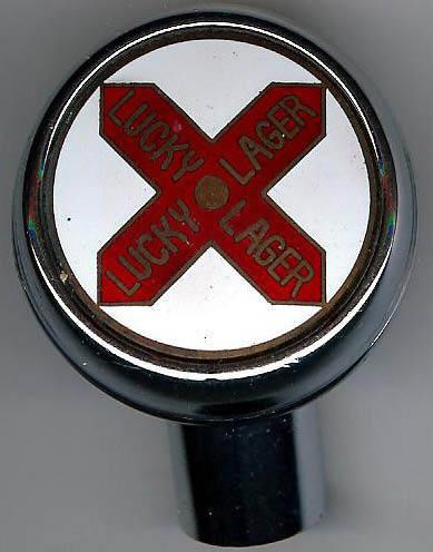 Lucky Lager Beer Chrome Ball Knob San Francisco, California