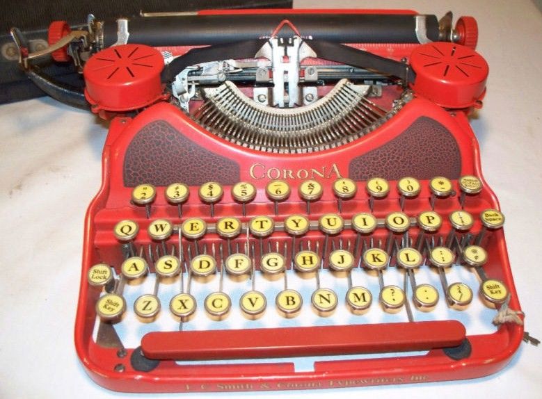 LC Smith-Corona Red Typewriter