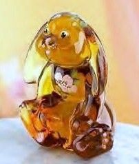 Fenton Lenox Amber Little Golden Bunny