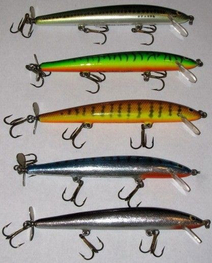 Lot of Five Bagley Bang-O-Lures various colors