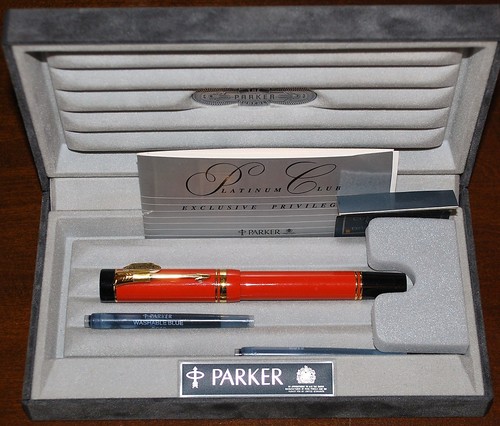 Parker Centenniel Mandarin Orange Fountain Pen New Old Stock