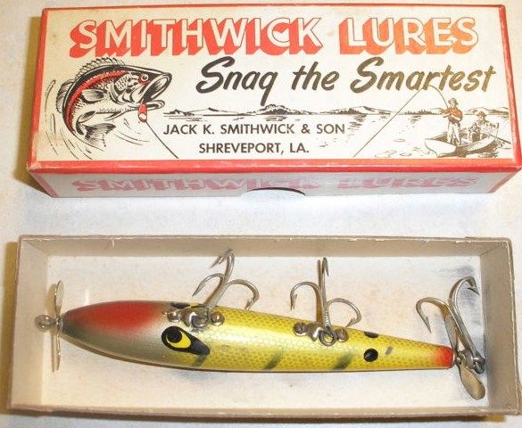 Old Wooden Smithwick Devil Horse Lure w/Box