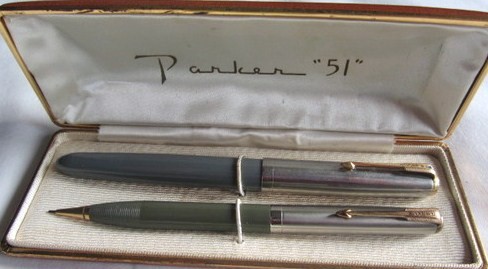 Parker 51 Pen-Pencil Set/Vacumatic Blue Diamond w/Box Parker 51 Pen-Pencil Set/Vacumatic Blue Diamond w/Box