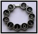 Recycled Typewriter Key Bracelets