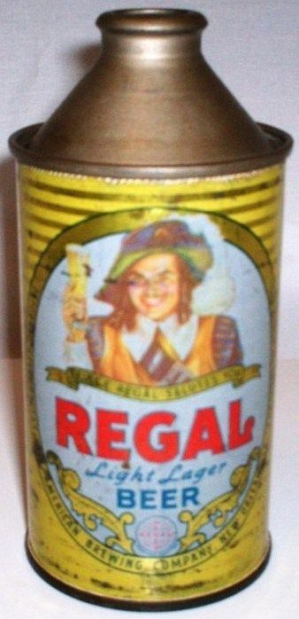 Regal Beer Cone Top Can New Orleans Louisiana 1940s