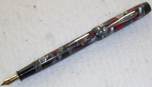 Sheaffer Jr Fountain Pen Red Veined Grey Cearl 1930 Sheaffer Jr Fountain Pen Red Veined Grey Cearl 1930