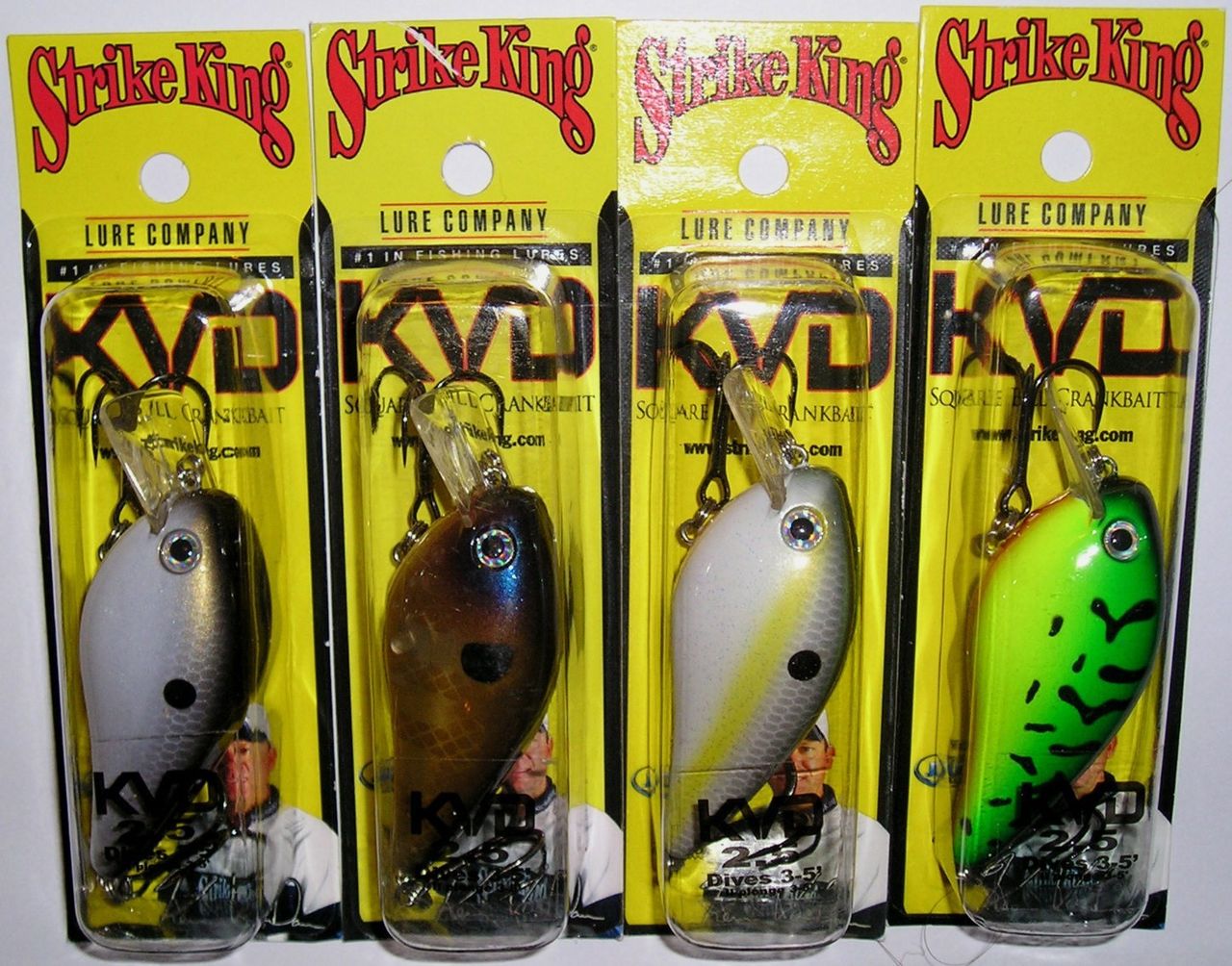 Strike King KVD 2.5 Fishing Lure Crankbaits Lot of 4