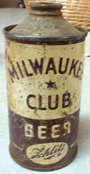 Schlitz Milwaukee Club Cone Top IRTP Beer Can