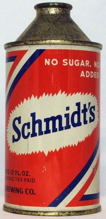 Schmidt's No Sugar No Glucose Added Cone Top Beer Can