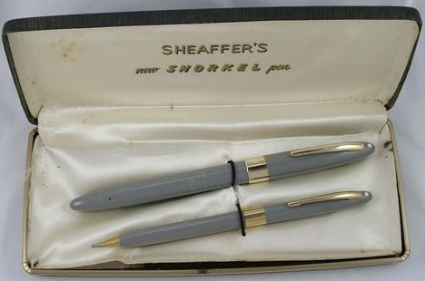 Sheaffer Snorkel Statemsan Fountain Pen Set Pastel Gray