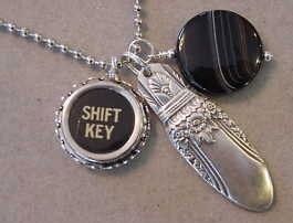 Typewriter Key Spoon Necklace