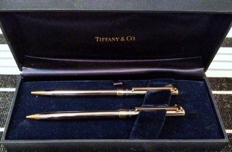 Tiffany t-clip Chrome & Gold Plated Pen/Pencil Set Tiffany t-clip Chrome & Gold Plated Pen/Pencil Set