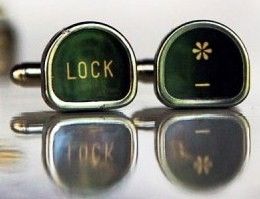 Tombstone Shape Typewriter Key Cufflinks