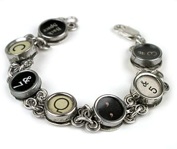 Antique Typewriter Key Bracelet