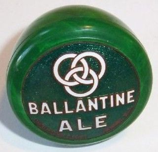 Vintage Ballantine Ale Beer Green Enamel Tap Handle Vintage Ballantine Ale Beer Green Enamel Tap Handle