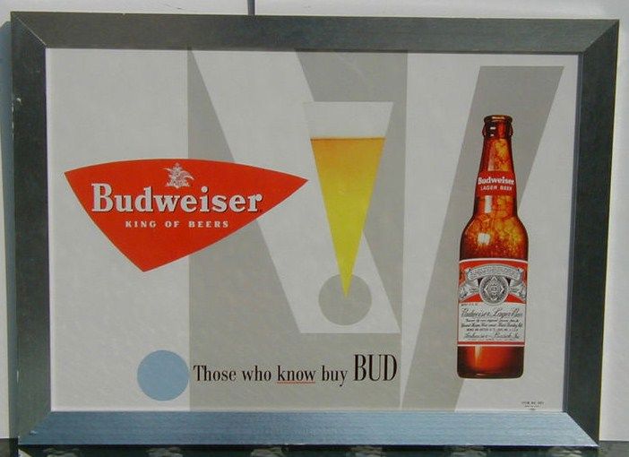 Vintage Budweiser Beer Advertising Sign Those W?ho Know Buy Bud