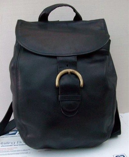 Coach Vintage Black Leather Backpack