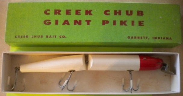 Vintage Creek Chub Giant Jointed Pikie Lure w/Box Red-White