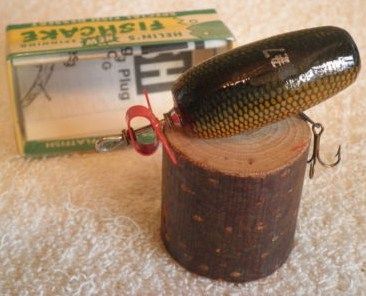 Vintage Helin Fishcake Wood Lure w/Box & Paper-Color SCW Vintage Helin Fishcake Wood Lure w/Box & Paper-Color SCW