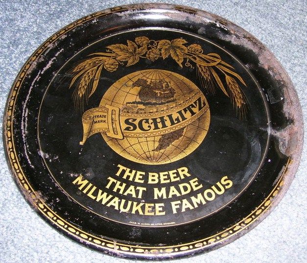 Vintage JOS Schlitz Beer Tray Milwaukee, WI
