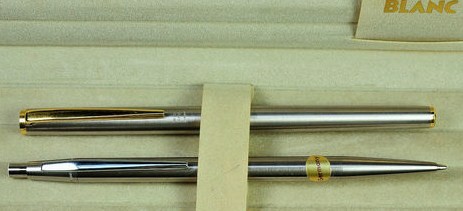 Vintage Montblanc Stainless Steel Fountain Pen/Pencil Set