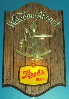 Vintage Strohs Beer Nautical Lighted Bar Sign