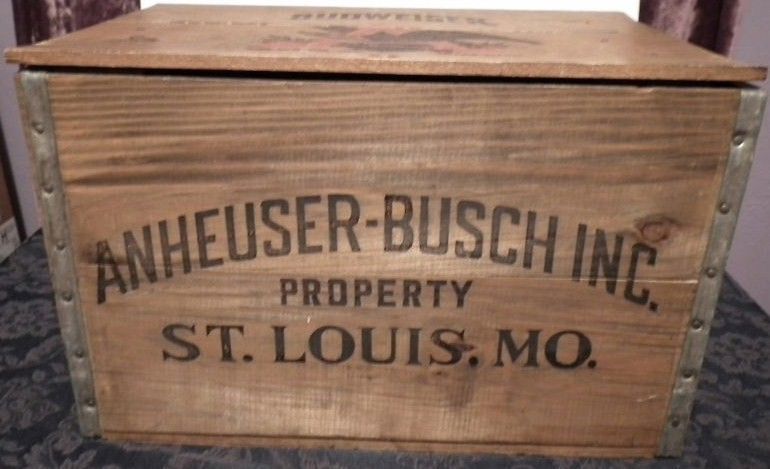 Vintage Anheuser Busch Inc. Budweiser Wooden Beer Crate