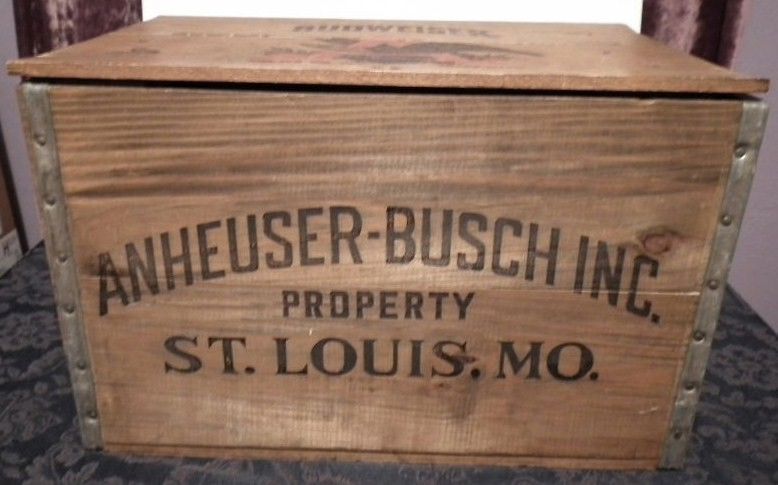 Vintage Anheuser Busch Wooden Beer Crate Front Vintage Anheuser Busch Wooden Beer Crate Front