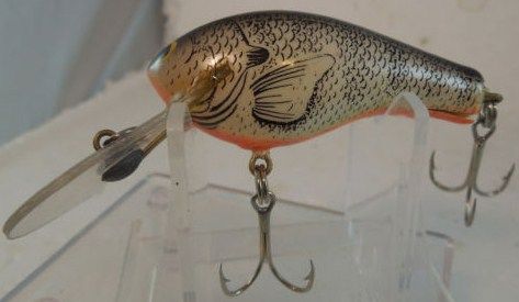 Old Vintage Bagley Killr B Brass Hdw Fishing Lure True Life Black on White 2.25 inches