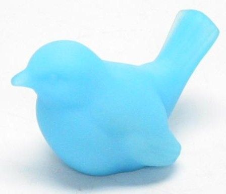 Vintage Blue Frosted Glass Fenton Bird Figurine