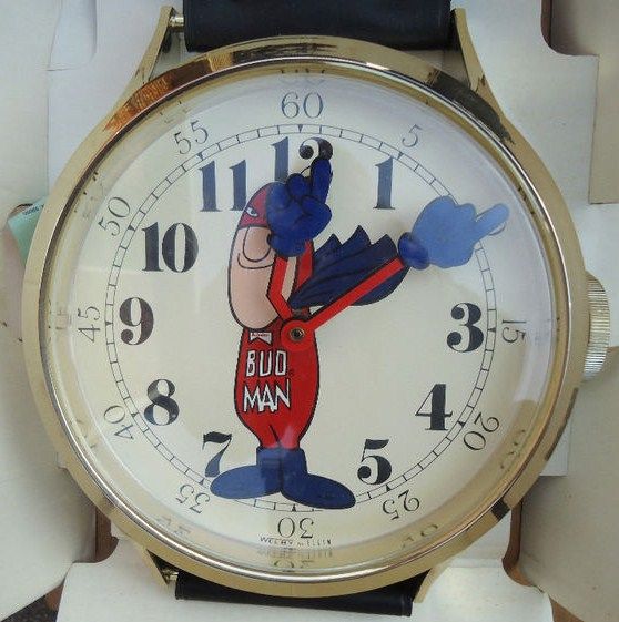 Vintage Budweiser Bud Man Watch Wall Clock Vintage Budweiser Bud Man Watch Wall Clock
