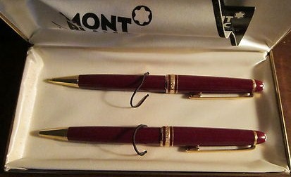 Vintage Burgundy Montblanc Meisterstuck Ballpoint Pen/Pencil Set