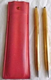 Vintage Cross Ladies 1-20 14kt Gold Filled Pen/Pencil Set w/Rose Pattern