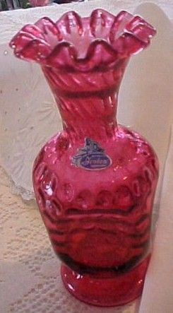 Vintage Fenton Cranberry Vase