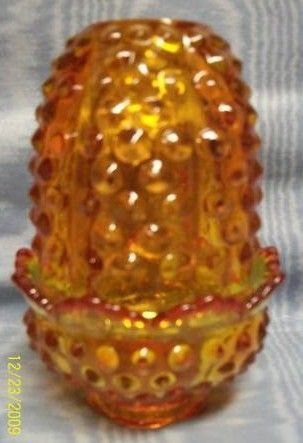 Vintage Fenton Fairy Light Gold Amber