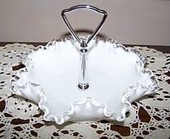 Fenton Vintage Silver Crest Bonbon Candy Dish