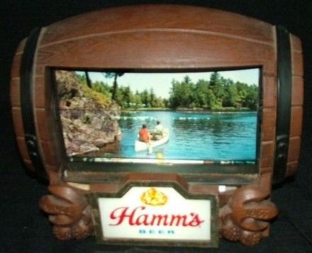 Vintage Hamm's Motion Barrel Bar Flip Lighted Sign Vintage Hamm's Motion Barrel Bar Flip Lighted Sign
