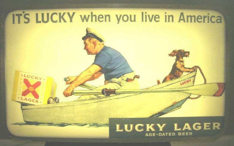 Vintage Lighted Beer Sign Lucky Lager