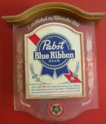 Vintage Pabst Blue Ribbon Beer Lighted Sign 1981