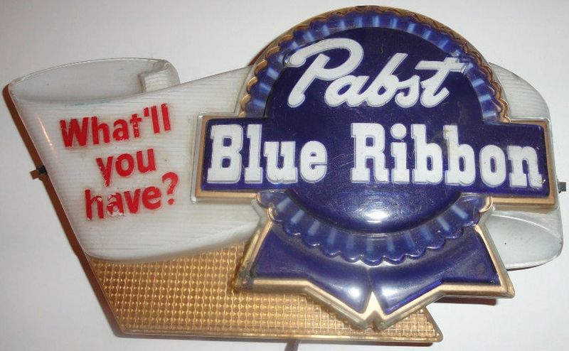 Vintage Pabst Blue Ribon Lighted Sign What'll You Have
