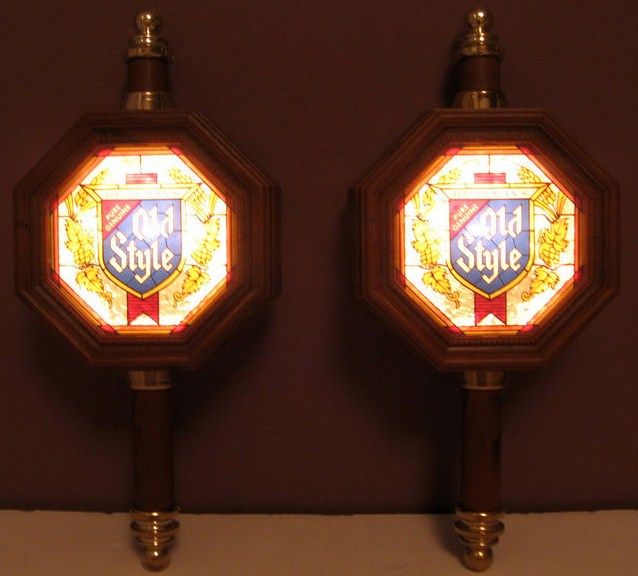 Vintage Pair of Old Style Lighted Beer Sign Wall Sconces