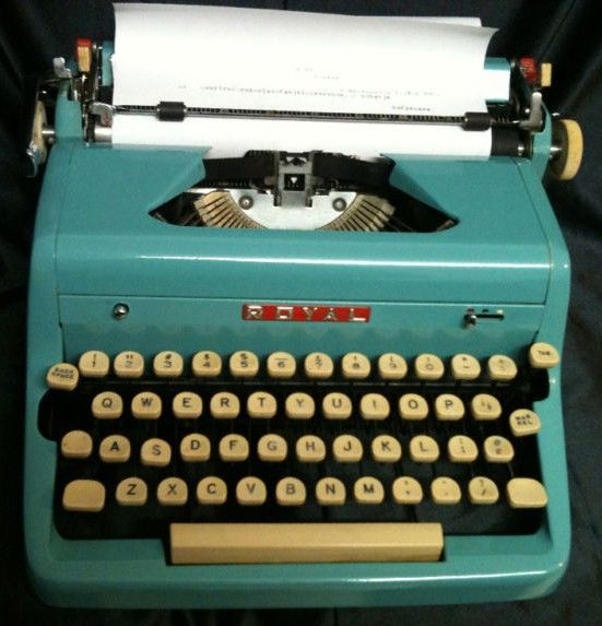 Vintage Royal Quiet Deluxe Manual Blue Typewriter