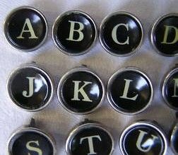 Vintage Smith Corona Typewriter Keys Black Glass Face Close Up