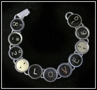 Vintage Typewriter Bracelet "Love"